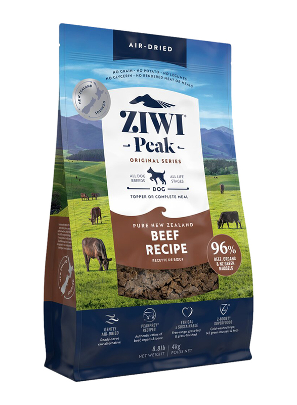 Ziwi Peak Air Dried Free Range Beef Recipe Dog Dry Food, 4 Kg