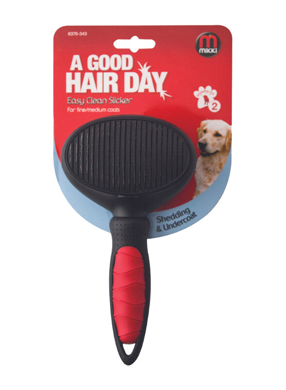 

Mikki Easy Clean Slicker Brush Fine & Medium Coats for Dog, Large, Red/Black