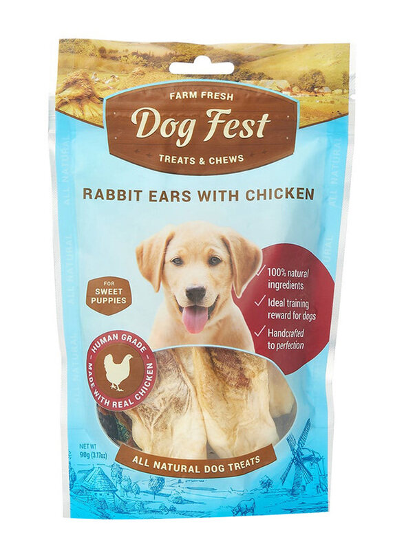 

Dog Fest Rabbit Ears with Chicken All Natural Treats Dog Dry Food, 90g