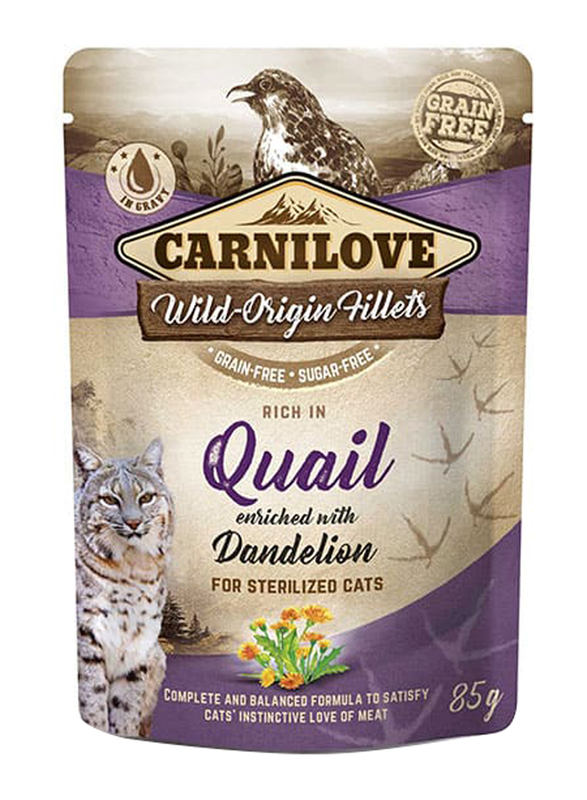 

Carnilove Quail Enriched With Dandelion for Sterilized Cats Wet Food, 24 x 85gm