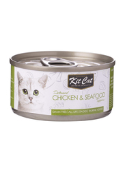Kit Cat Deboned Chicken & Seafood Topper Wet Cat Food, 80g