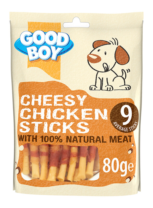 

Good Boy Cheesy Chicken Sticks Treats With Natural Chicken Breast Meat Dry Dog Food, 80g