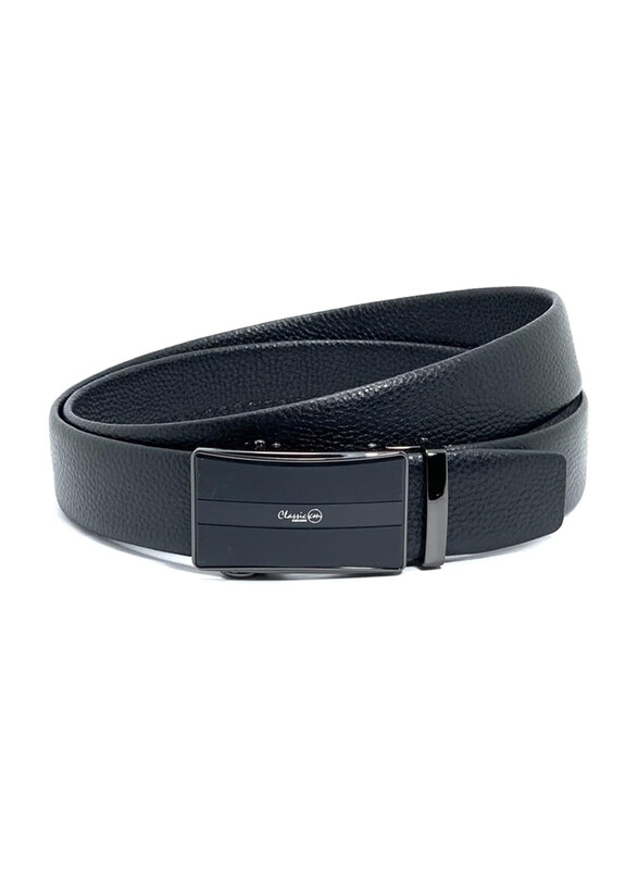 

Classic Milano Men's Ratchet Dress Belt with Automatic Click Buckle and Gift Box, Leather, ALTHQ 3705-10, 38, Black