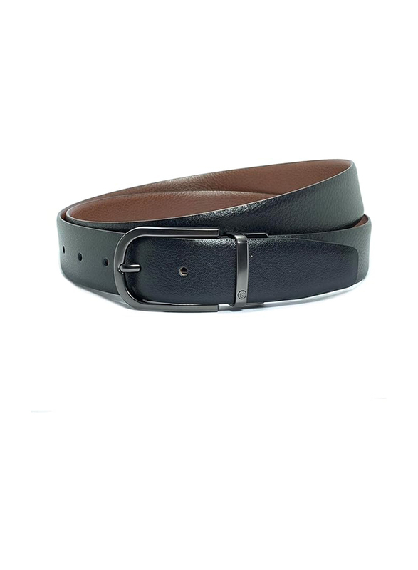 

Classic Milano Mens Belt with Reversible Pin Buckle, Genuine Leather, R/V IMP ALCE, 40, Black/Brown