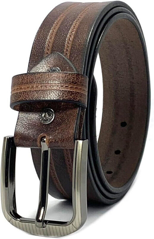 

Milano Leather Classic Milano Mens belt Dress Belt for men Genuine Leather Stitch workwear belt Classic Design Belt men casual trinity style leather belts for men by