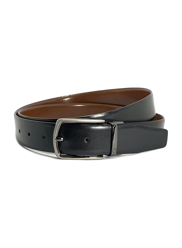 

Classic Milano Mens Belt with Reversible Pin Buckle, Genuine Leather, R/V IMP TOLEDO, 34, Black/Tan