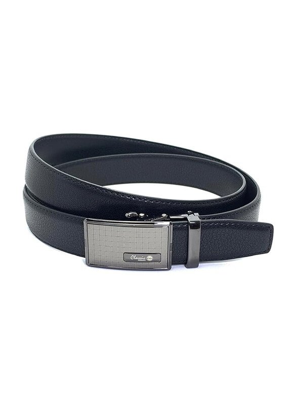 

Classic Milano Mens Ratchet Dress Fashion Belt with Automatic Click Buckle, Leather, GRP-203_AL-3204, 40, Black