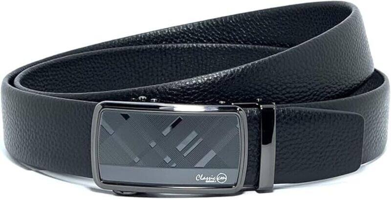 

Classic Milano Genuine Leather Belt for Men Stylish Formal Belt Men with Automatic Buckle Black Men's Belt for Formal Wear, Comes with a Gift Box