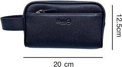 Classic Milano Men's Genuine Leather Clutch Bag Travel Toiletry Bag Cosmetics Pouch Clutch Hand Bag for Unisex