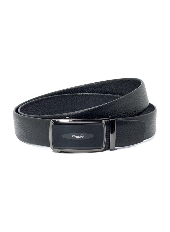 

Classic Milano Mens Dress Belt with Automatic Click Buckle & Elegant Gift Box, Leather, ALTHQ 3705-4, 36, Black