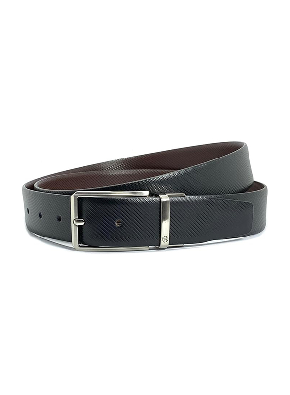 

Classic Milano Mens Belt with Reversible Pin Buckle, Genuine Leather, R/V IMP TRENZAS, 36, Black/Brown