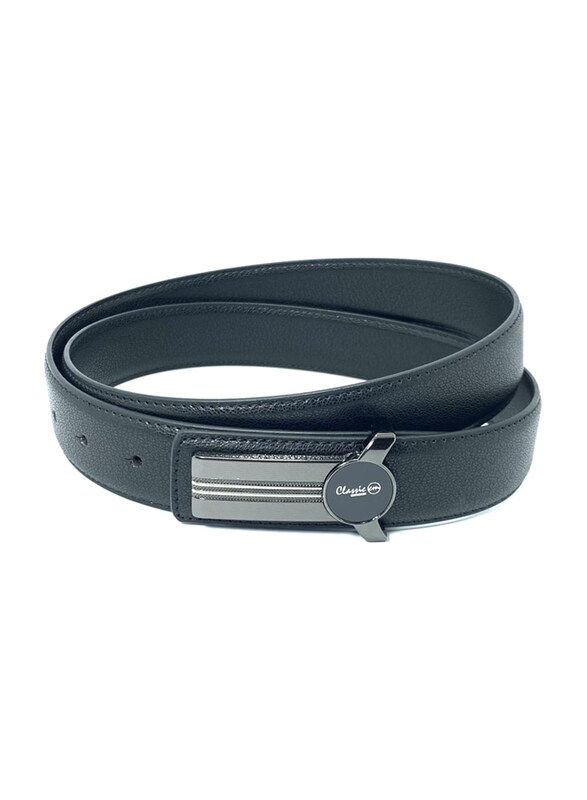 

Classic Milano Mens Dress Belt with Automatic Click Buckle & Elegant Gift Box, Leather, SZBK 351-80, 40, Black