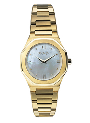 Rusace Analog Quartz Watch for Women with Stainless Steel Band, RSC-l70469-YMYG, Gold-Mother of Pearl