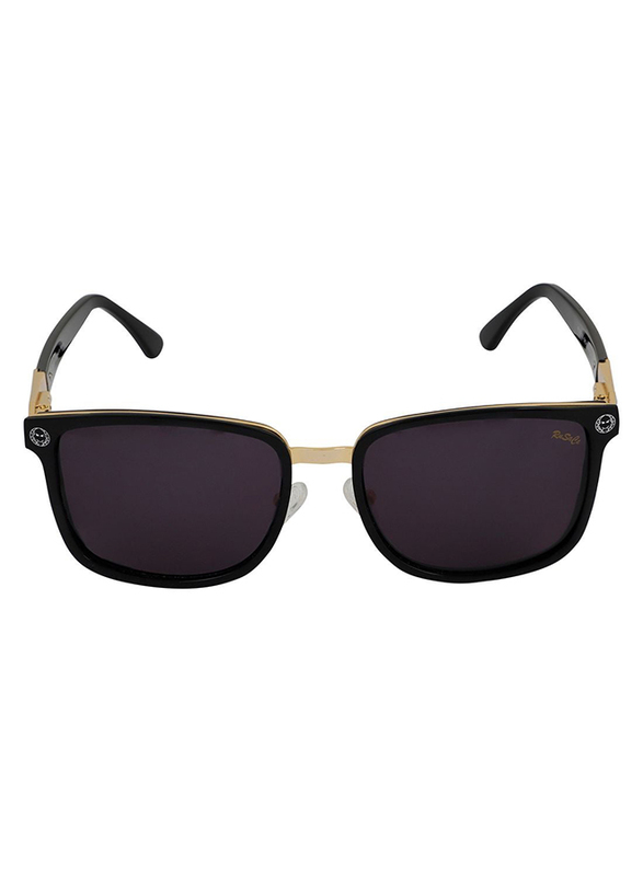 Rusace Full-Rim Square Black/Gold Sunglasses for Men, 58 Black Lens, Rus2003-C01