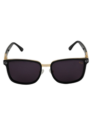 Rusace Full-Rim Square Black/Gold Sunglasses for Men, 58 Black Lens, Rus2003-C01