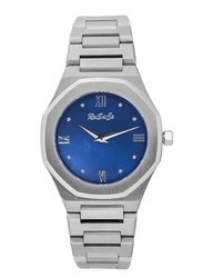 Rusace Analog Watch for Women with Stainless Steel Band, RSC-L70469-SMBL, Silver-Blue