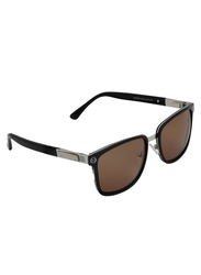 Rusace Full-Rim Square Black/Silver Sunglasses for Men, 58 Black Lens, Rus2003-C02