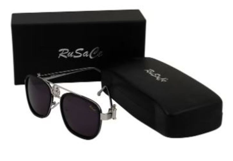 Rusace Sunglasses Gold Unisex 56  Black Lens - Rus2005-C02