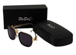 Rusace Sunglasses Gold Unisex 56 Black Lens - Rus2002-C01