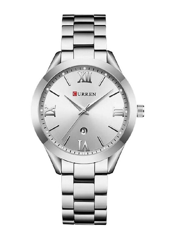 

Curren Analog Watch for Women with Stainless Steel Band, Water Resistant, Silver