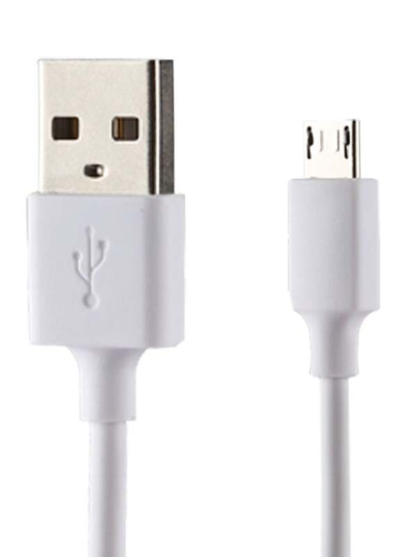 USB Charging Adapter With Micro USB Cable - EU Plug White