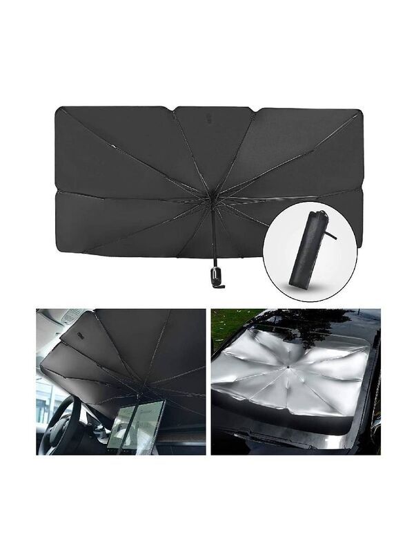 Car Sun Shade for Windshield Foldable Sunshades Umbrella, Black
