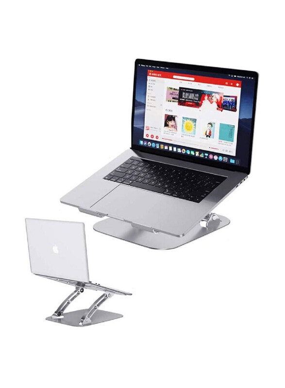 Laptop Stand for Laptop Up to 17 Inch Compatible for MacBook Air Pro Dell Samsung Lenovo Adjustable With Heat Vent, Silver