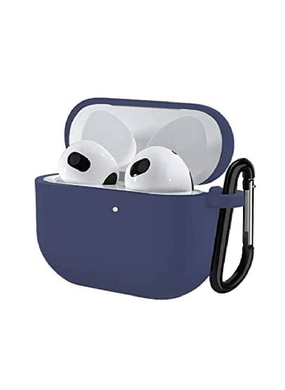 

Generic Protective Case Skin Cover with Keychain and Lock for Apple AirPods 3, Blue