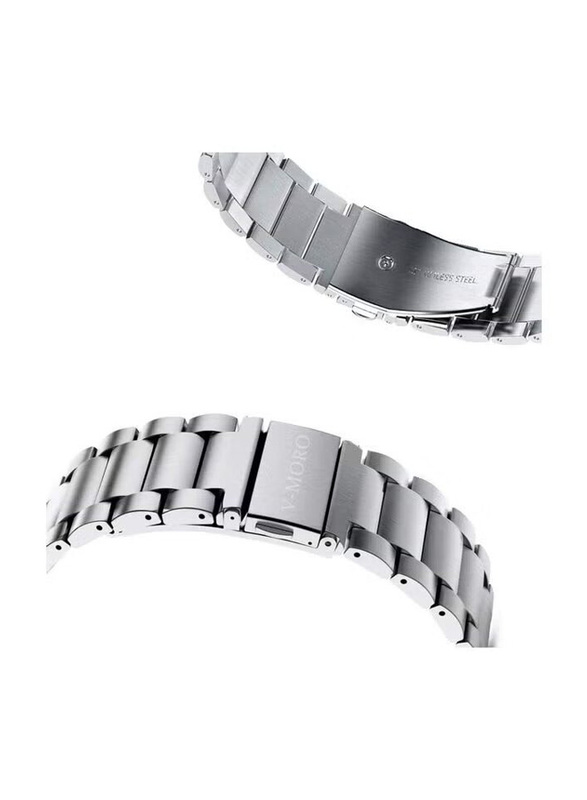 Classic Stainless Steel Strap Band for Samsung 44mm/Huawei GT2/Gear 3/Honor Magic 2, Silver