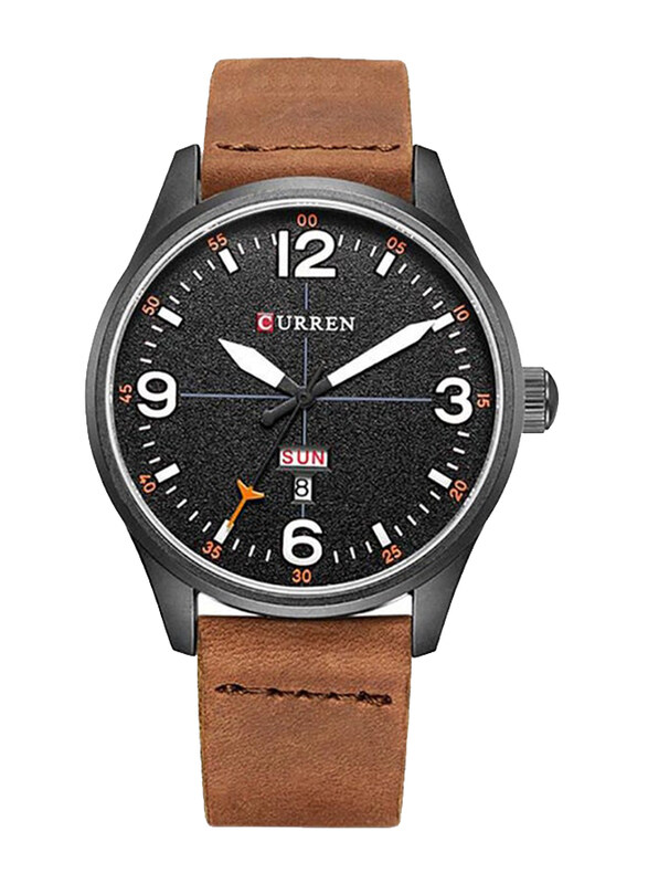 

Curren Analog Watch for Men with Alloy Band, Water Resistant, WT-CU-8265-W2, Brown-Black