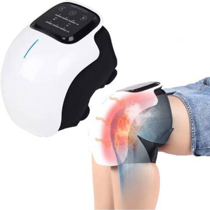 Infrared Heat and Vibration Knee Pain Relief for Swelling Stiff Joints, Stretched Ligament and Muscles Injuries, One Size, White