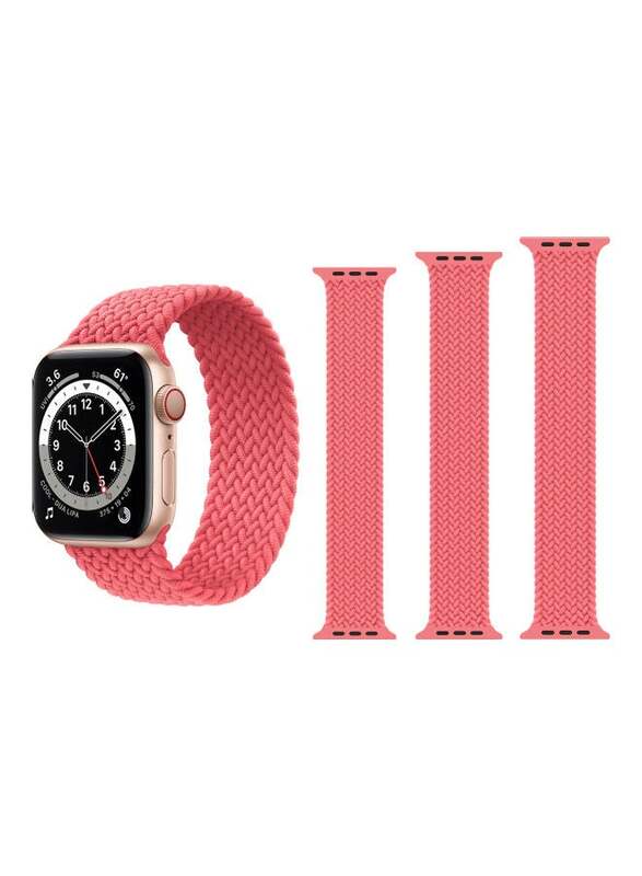 3-Piece Replacement Band For Apple Watch Series 1/2/3/4/5/6/SE 42/44mm Pink Punch