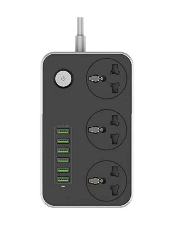 

JBQ 3 AC Sockets & 6 USB Ports Power Strip, Black