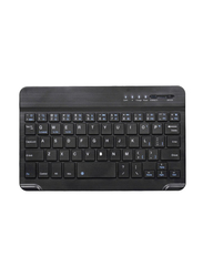 7" Wireless BT 3.0 Mini Ultra-slim English Keyboard for iOS Windows Android Systems Tablet Smartphone, Black