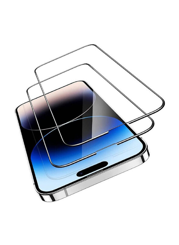 

Generic Apple iPhone 14 Pro 9D Full Coverage Anti-Scratch Tempered Glass Screen Protector, 2 Pieces, Clear