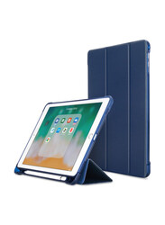 Rag & Sak Apple iPad Air 2 9.7 inch 2017/2018 Shock Proof TPU Tablet Flip Case Cover with Pen Holder, Navy Blue