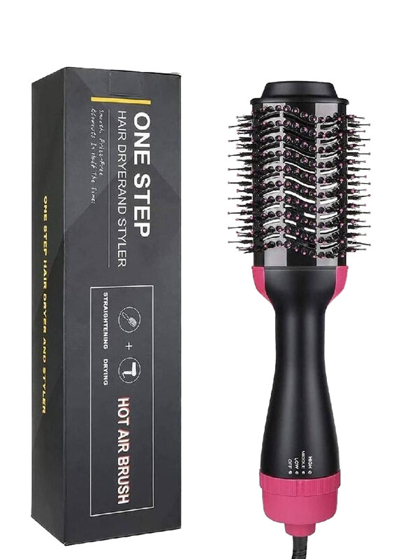 

Hyx 2 in 1 Multifunctional Hair Dryer Volumizer Rotating Hot Hair Brush Curler Styler Comb Curling Iron, Black
