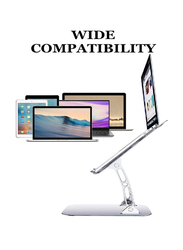 Laptop Stand for Laptop Up to 17 Inch Compatible for MacBook Air Pro Dell Samsung Lenovo Adjustable With Heat Vent, Silver