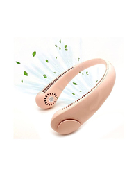 Portable Hands Free Neck Fan with Bladeless 360° Cooling, USB Rechargeable Headphone Design and 3 Wind Speed for Outdoor/Indoor, Pink