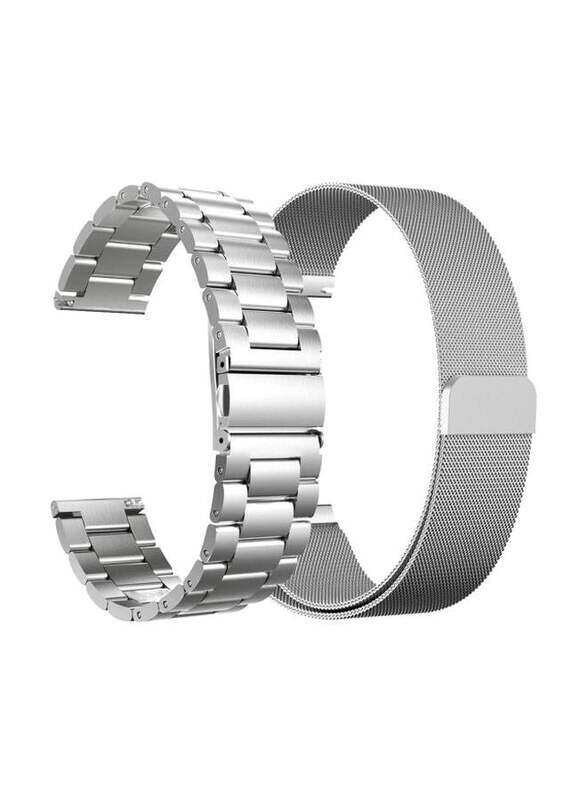 

Euro Pack Of 2 Replacement Band For Samsung Gear S3 Frontier/Classic/Galaxy 46mm Silver