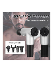 6-Gear Electric Deep Tissue Percussion Massager Muscle Vibrating Relaxing Tool Set, 5 Pieces