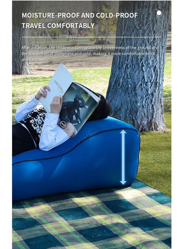 XiuWoo Lazy Things Sofa Fast Inflatable Air Sleeping Bag, Dark Blue