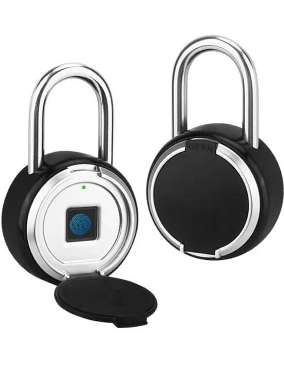 

Generic Round Type App Digital Biometric Smart Fingerprint Padlock with IP55 Waterproof, Black/Silver