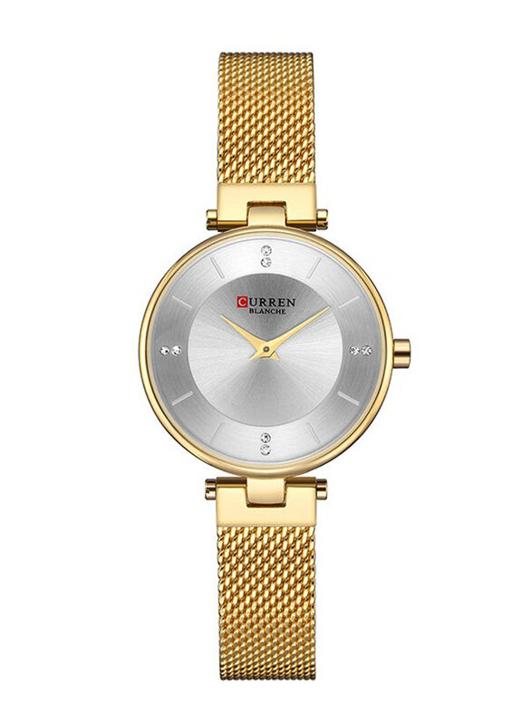 

Curren 31mm Analog Watch for Women with Stainless Steel Band, Water Resistant, C9031L-2, Gold-Silver