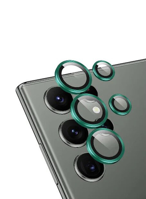 

Generic Samsung Galaxy S23 Ultra Protective 9H Camera Lens Rings, Green