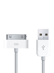 One Size 30-pin USB Data Sync Charging Cable, Fast Charging USB A Male to 30-pin for Suitable Devices, White