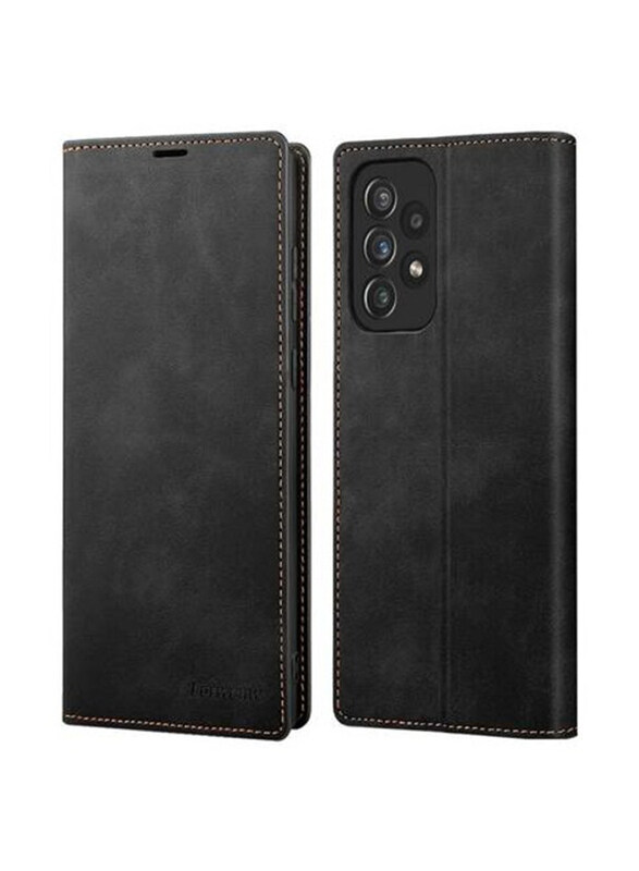 

Generic Samsung Galaxy A52 Leather Folio Flip Mobile Phone Case Cover, Black