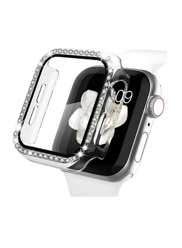 Diamond Watch Cover Guard Shockproof Frame Compatible for Apple Watch 41mm, Clear