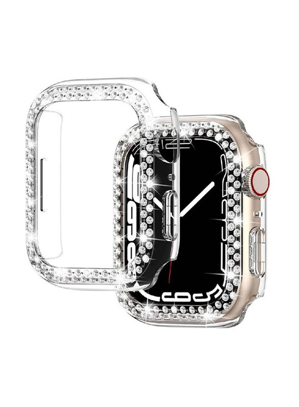 

Generic Diamond Cover Guard Shockproof Frame for Apple Watch 44mm, Clear