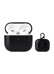 Gennext Leather Smooth Texture Protective Case Cover with Buckle For Apple AirPods 3, Black